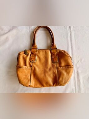 B. Makowsky Soft Leather Satchel Purse in English Tan